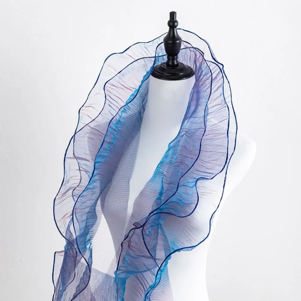 

1 ярд плиссированная кружевная лента шириной 12 см, поставка одежды ручной работы, цвет русалки, аксессуары для рукоделия, материал для шитья своими руками