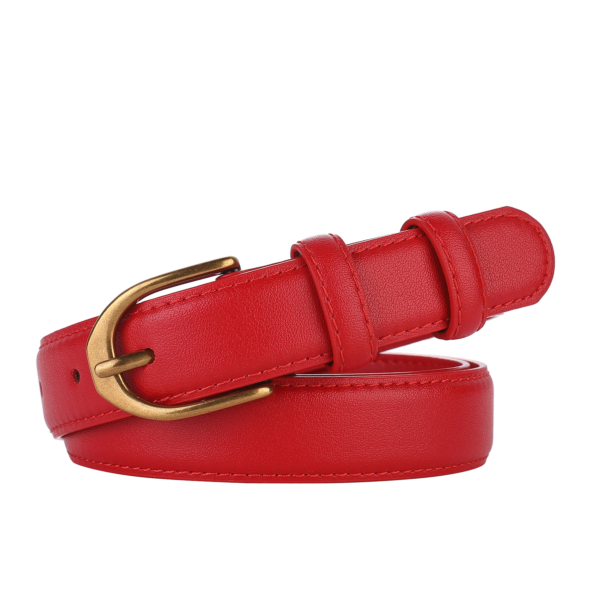 Fashion Genuin Leather 2.3cm wide gold buckle Women belt 7 Colors can be matched dress and jeans  Women‘s belts luxury