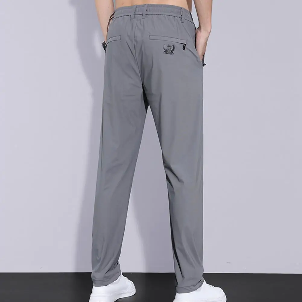 

Men Sweatpants Breathable Mesh Summer Sweatpants Plus Size Elastic Waist Straight Fit Ideal for Sports Jogging Wear with Pockets