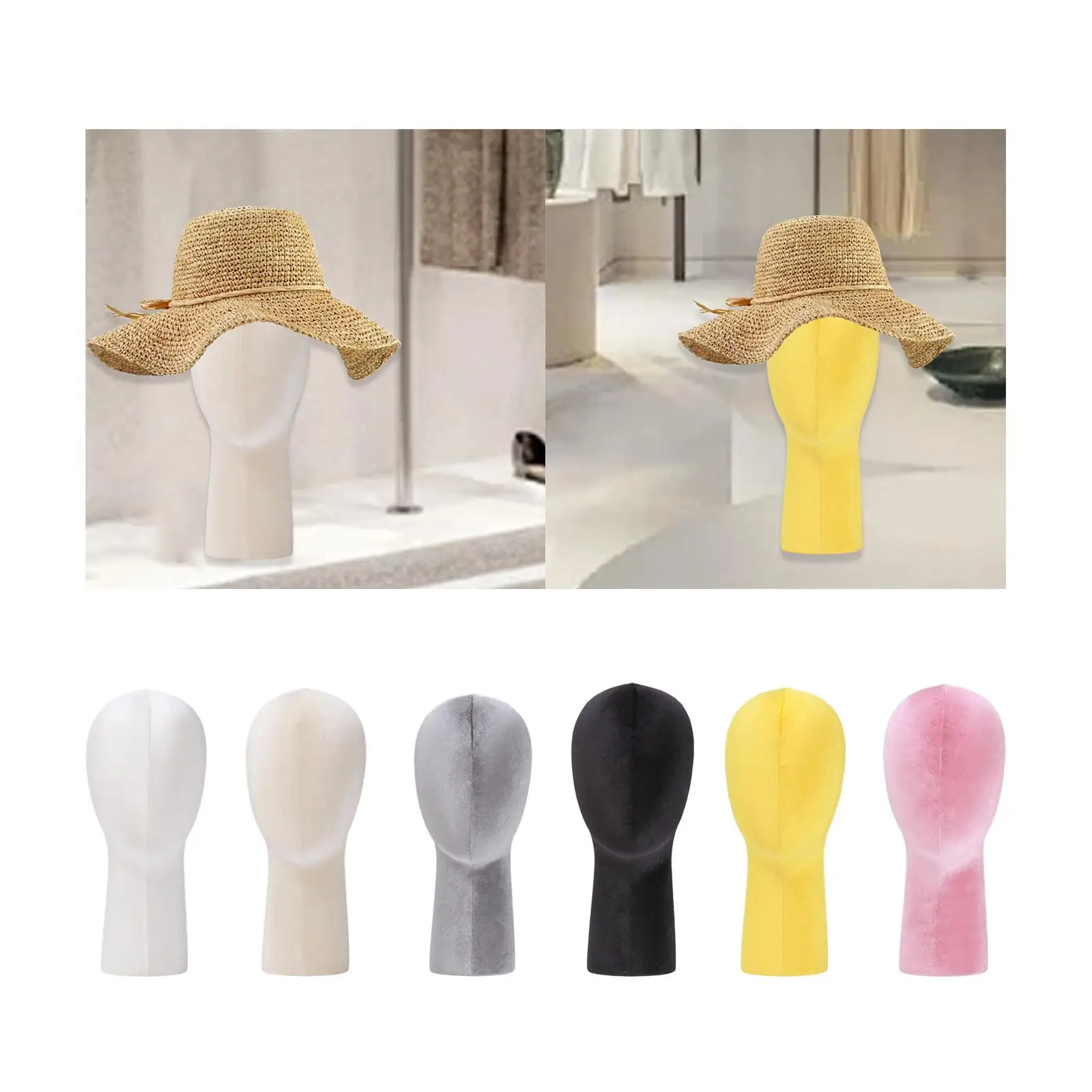 

Wig Head Model Cap Storage Rack Multipurpose Hairpiece Manikin Styling Display Manikin Head for Beauty Salon or Shop Headset