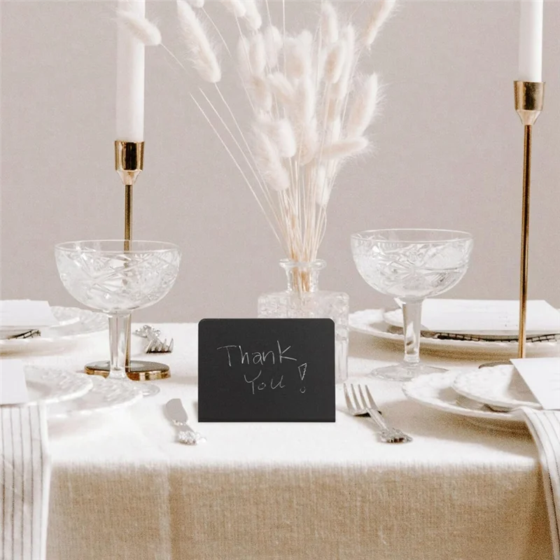Compact 20Pcs Table Signs Food Board Buffet Party Labels Message Blackboard Chalk Table Display Price Tabletop Easy Install