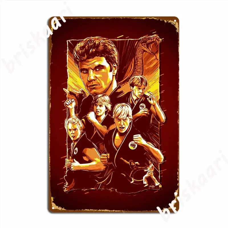 Cobra Kai Vector Orange Poster Metal Plaque Cinema Kitchen Cinema Customize Painting Décor Tin Sign Posters