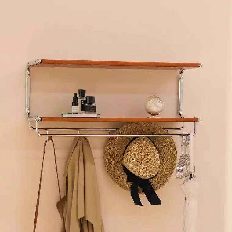 Simple wall baffle rack wall hanging porch living room bedroom hanging hanger medieval solid wood storage