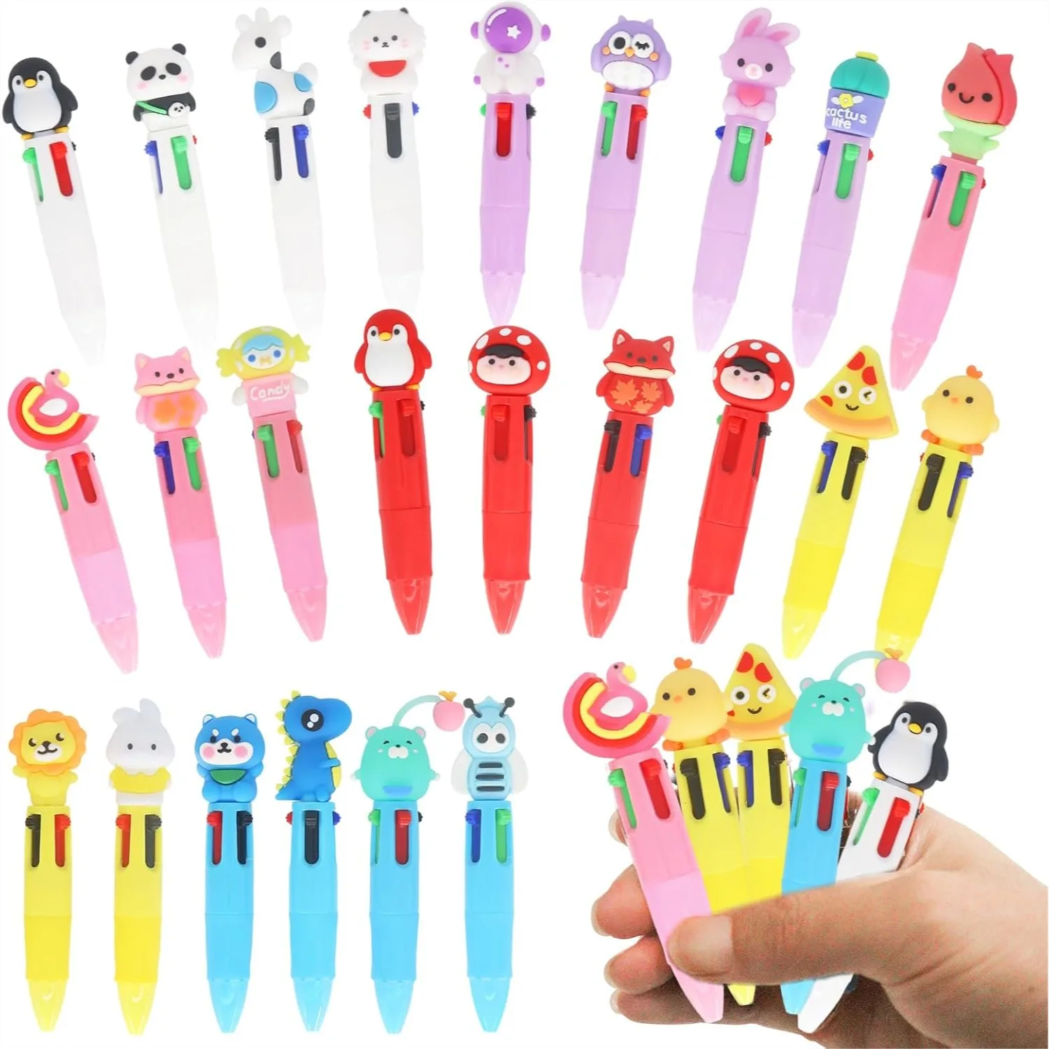 

4-in-1 Mini Multicolor Pens Bulk for Kids, Cute Ballpoint Pen Set for School Supplies Classroom Gifts