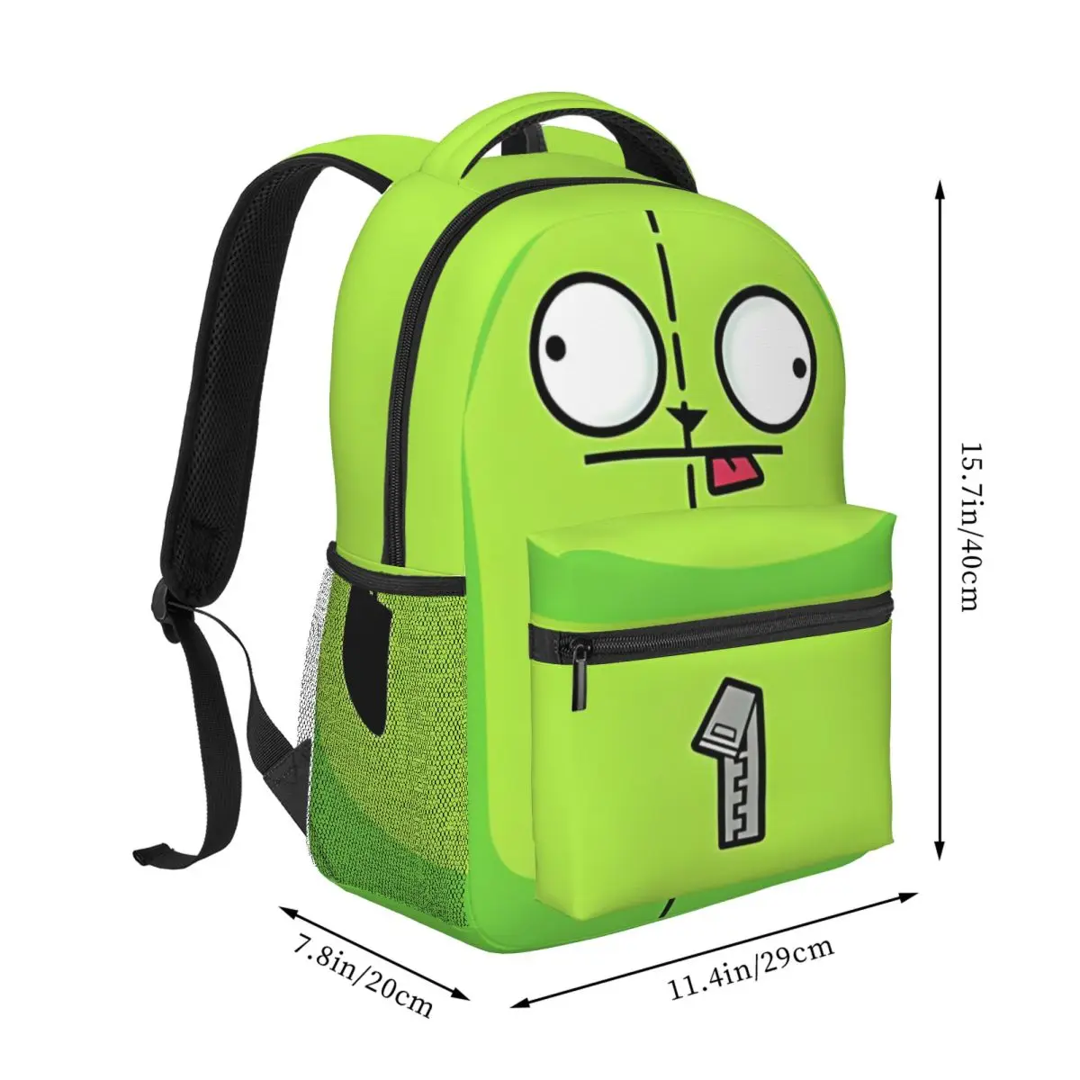 INVADER ZIM! GIR BACKPACK Backpack for Men Women Fashion High School Hiking Travel Daypack College Shoulder Bag Outdoor 16in