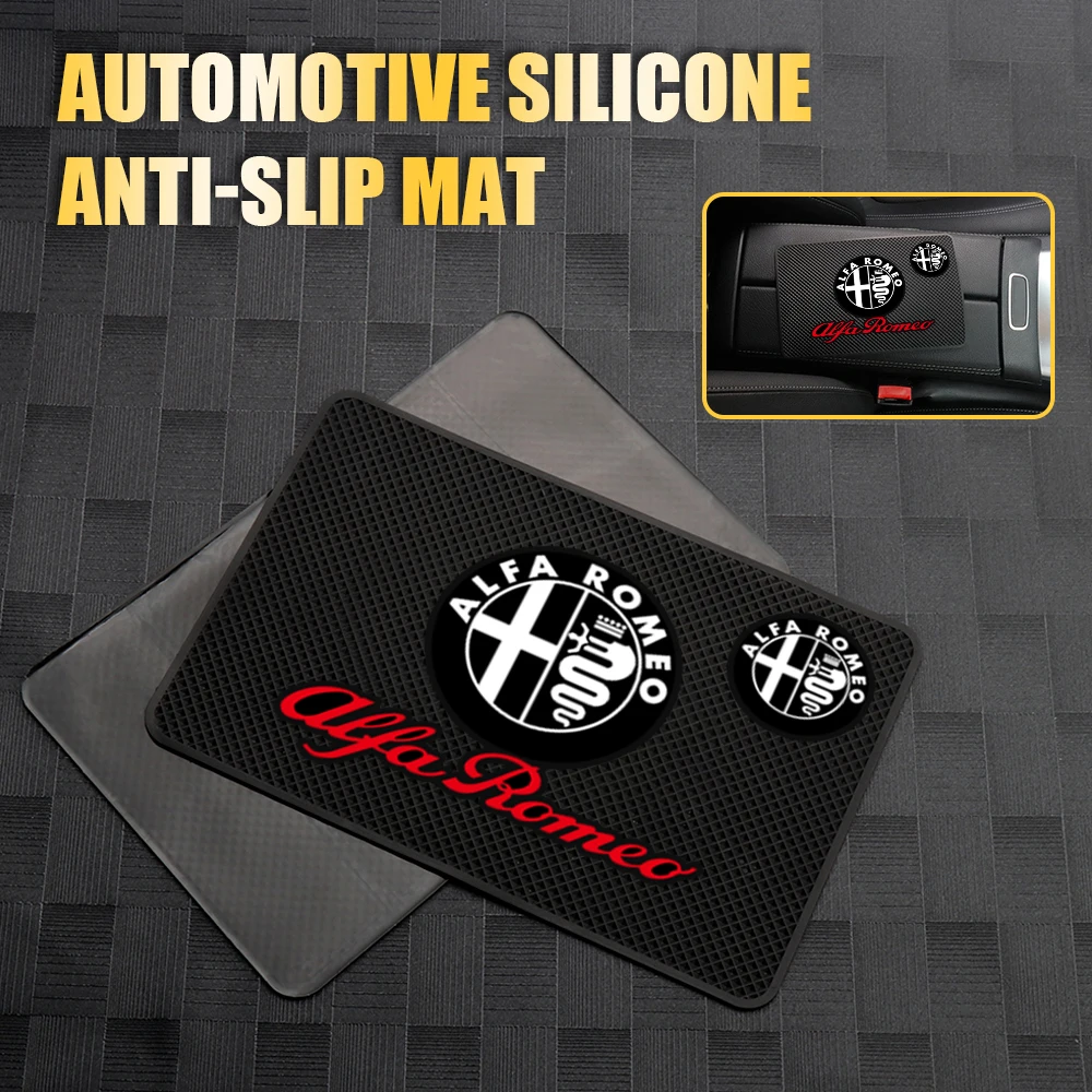 1PCS Car Dashboard Silicone Non Slip Mat Phone Holder Anti-skid Pad For Alfa Romeo Sportiva 156 Stelvio Giulia Giulietta 147 159