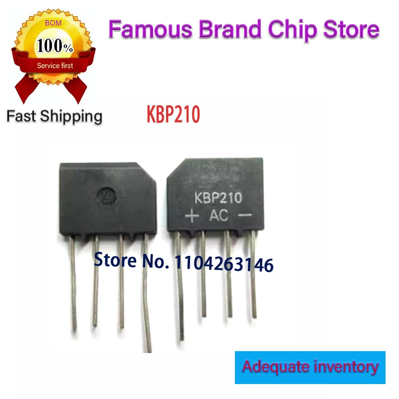 50Pcs/Lot KBP210 Br…