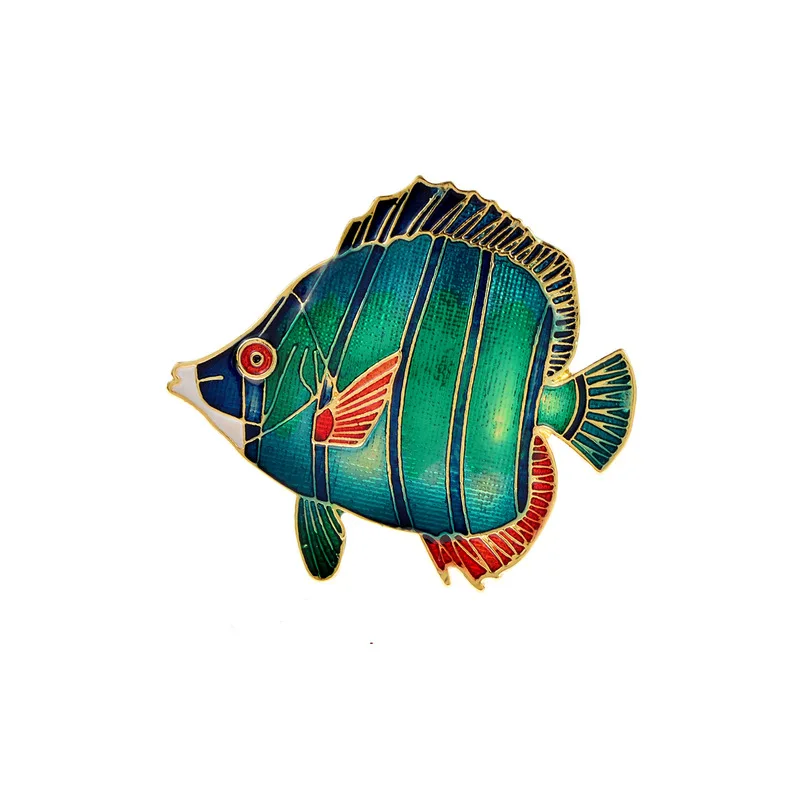 

Nordic Oil Painting Style Tropical Fish Animal Brooch Pins Fashion Colorful Enamel Brooches for Women Jewelry Party Wedding Gift