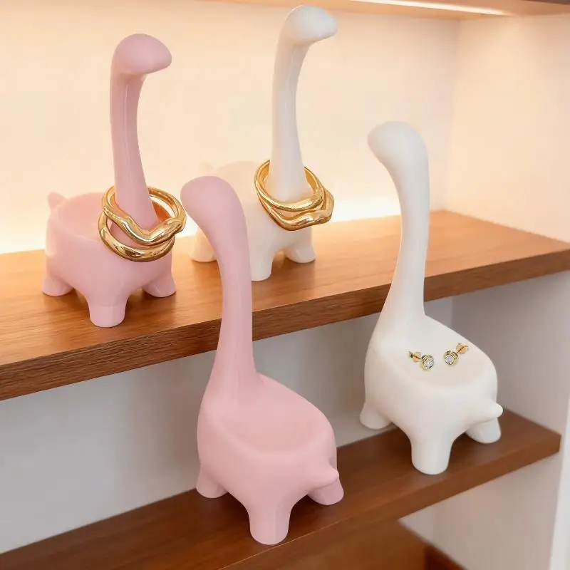 ⑧2026 Creative Cartoon Dinosaur Ring Holder Pink Multi Functional Durable Jewelry Packaging Display Ring Stand Tools Accessories