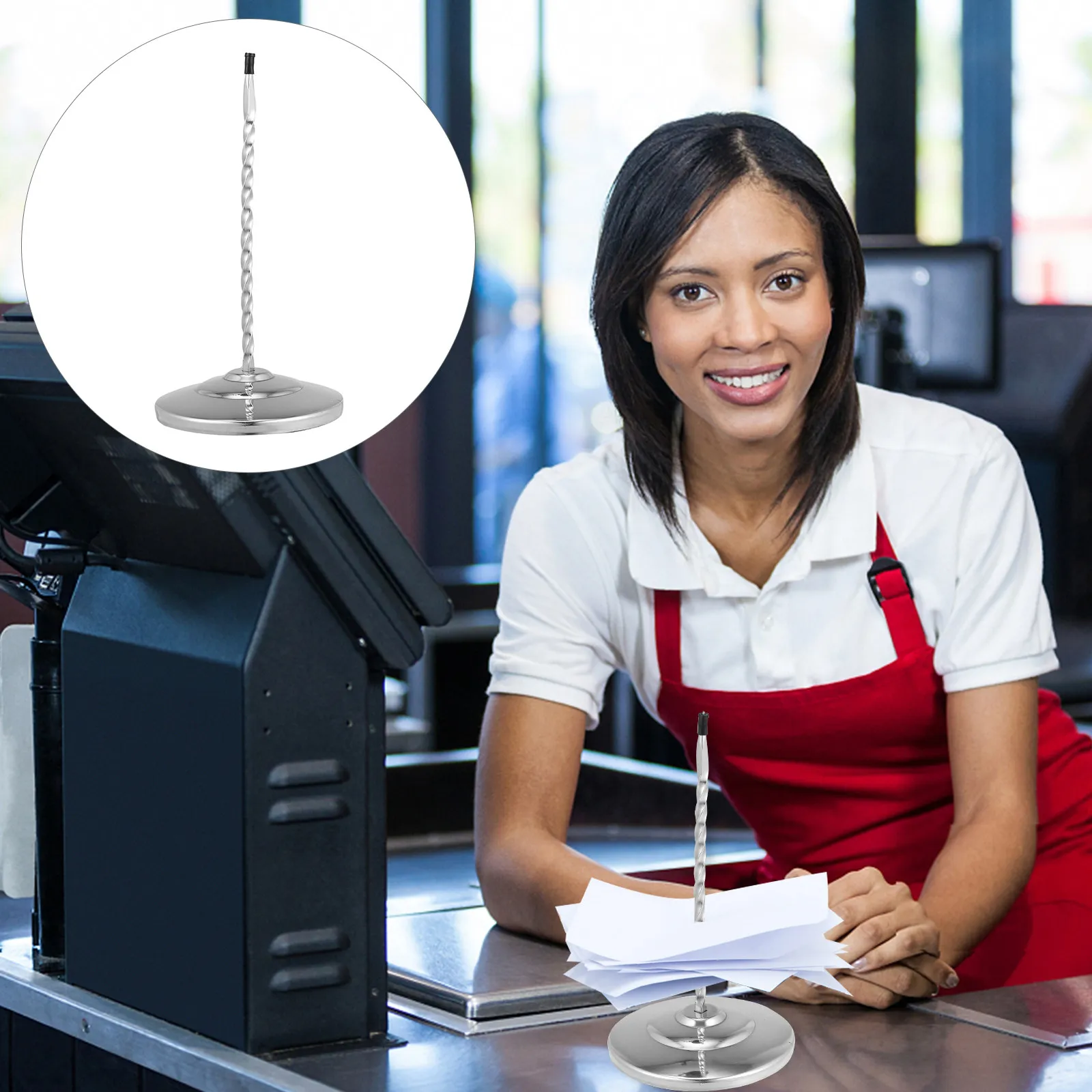 1Pcs Receipt Spike Memo Holder Sturdy Base Thick Rod Office Check Spindle Paper Holder Restaurant Bill Ticket Stick Desk