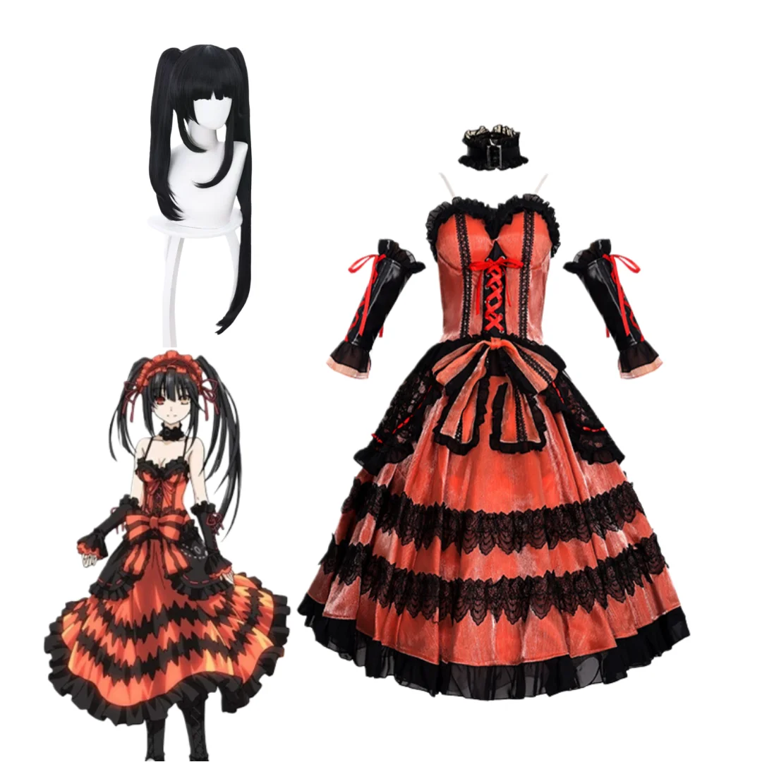 

Anime DATE A LIVE Tokisaki Kurumi Cosplay Hermit Costume Wig