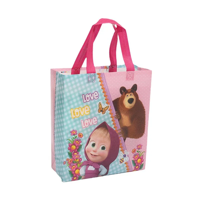 New Masha and the bear Cartoon Tote Bag Gift Bag Comic-Con Birthday Gift Wrapping Cartoon Characters Masha Party bag party