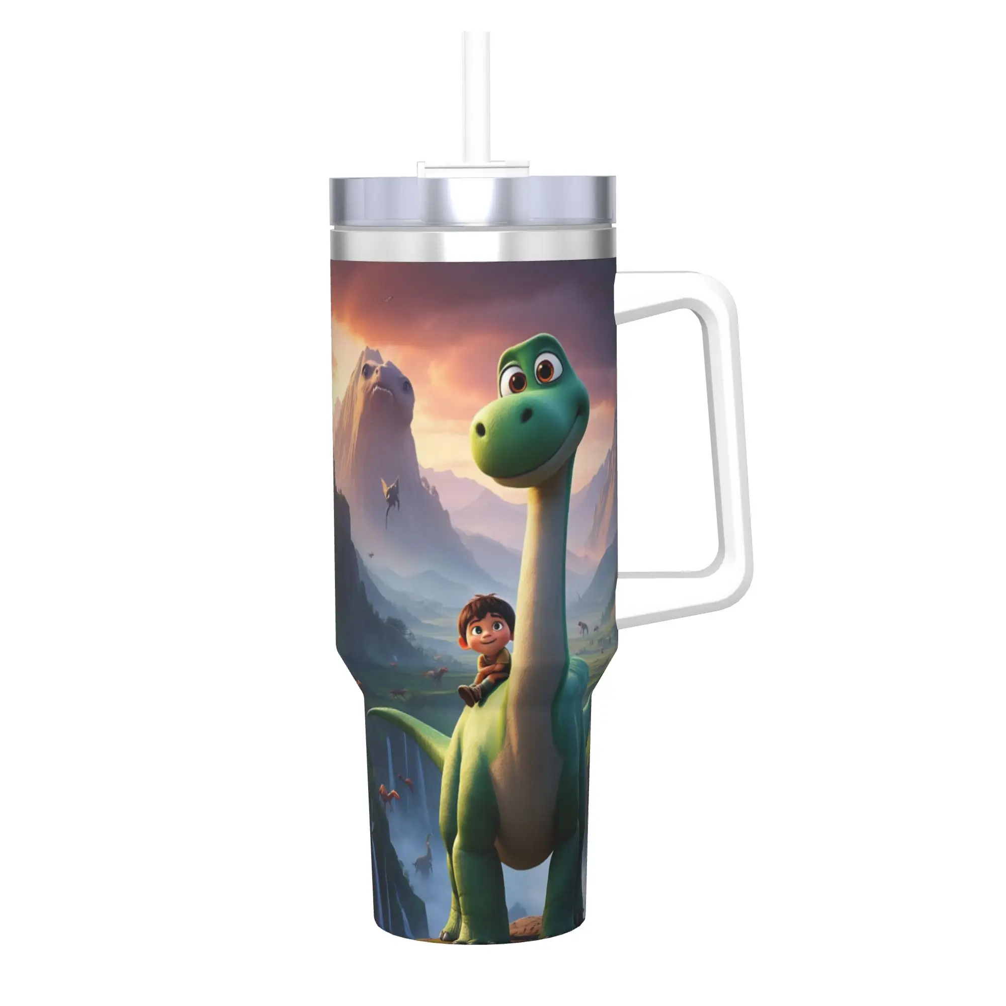 

40 унций «Хороший динозавр Арло», вакуумный изолированный стакан, милые мультяшные кружки с двойными стенками, чашка из нержавеющей стали, портативная для путешествий