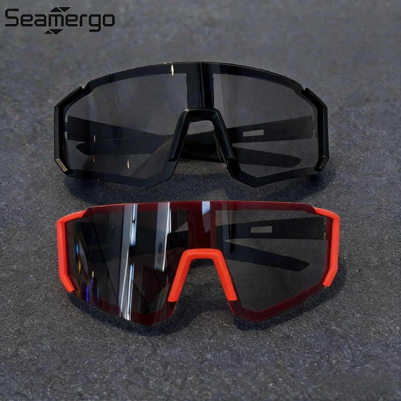 SEAMERGO 1/2 Stück winddichte Fahrrad-Sonnenbrille für Outdoor-Aktivitäten für Männer und Frauen, UV-beständig, angenehm zu tragende Brille