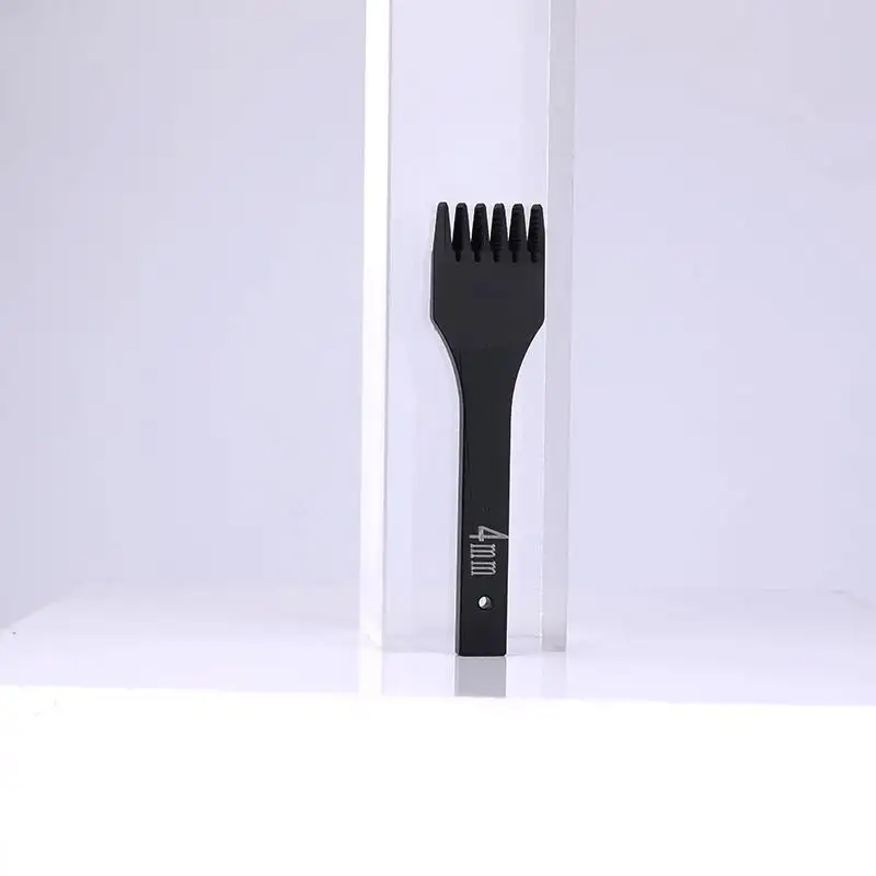 1pc 4mm Leather Oblique Chisel Rhombus Teeth Stitching Hole Punch Tools French Style Oblique Cut 2.7/3.0/3.38/3.85mm Prongs