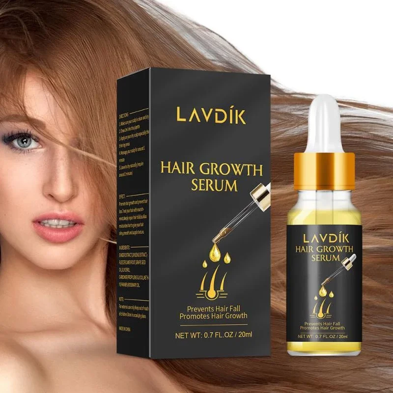 LAVDIK Anti Loss Hair Serum Essential Oil Liquid Ginger Fast Hair Growth Damaged Preventing  Hair Repair Growing Women Men 20ml