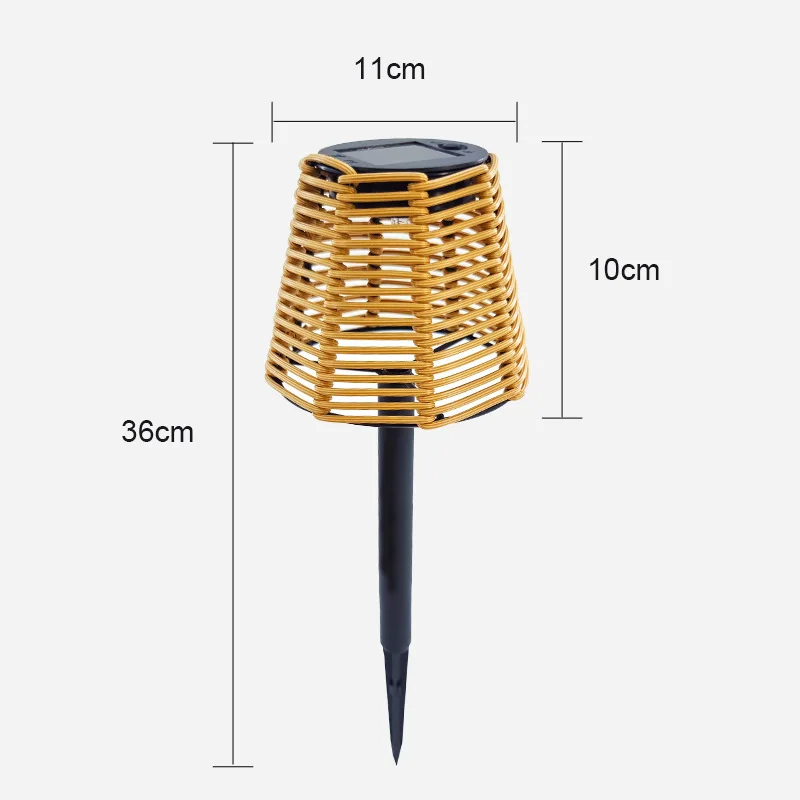 Lampu rotan luar ruangan, lampu rotan luar ruangan, lampu rumput tenaga surya tahan air, lampu tempa untuk dekorasi taman halaman