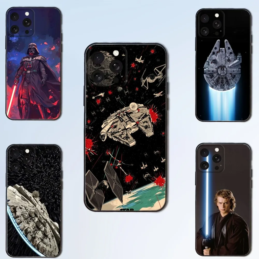 

S-Stars TV W-Wars Phone Case For iPhone16,15,14,13,12,11,Plus,Pro Max,XS,X,XR,SE,Mini,8,7 Soft Silicone Black Cover
