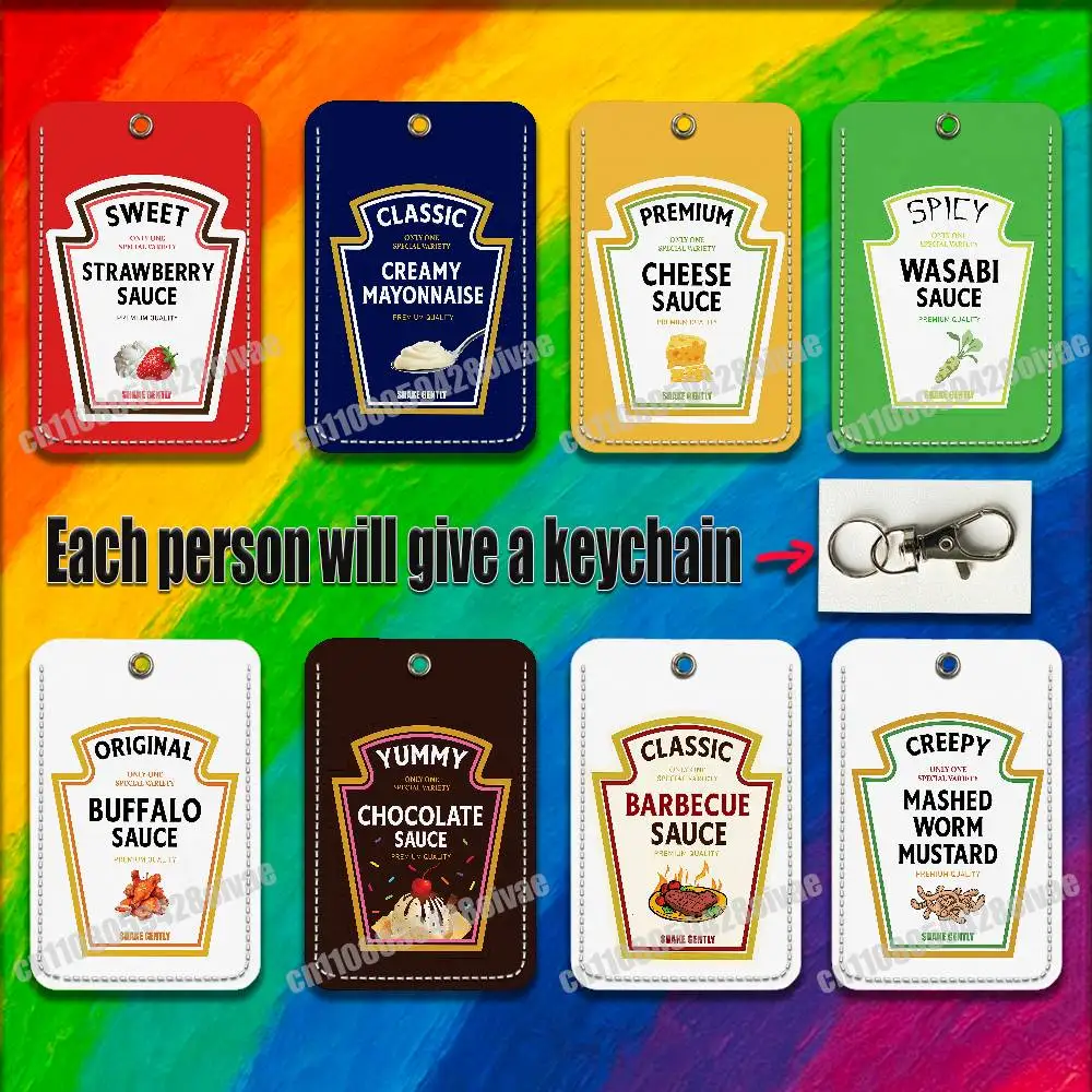 Para mostaza amarilla tomate Ketchup dulce reliquio caliente picante luz soja fresa queso salsa Clips de identificación titular de la tarjeta bancaria de crédito