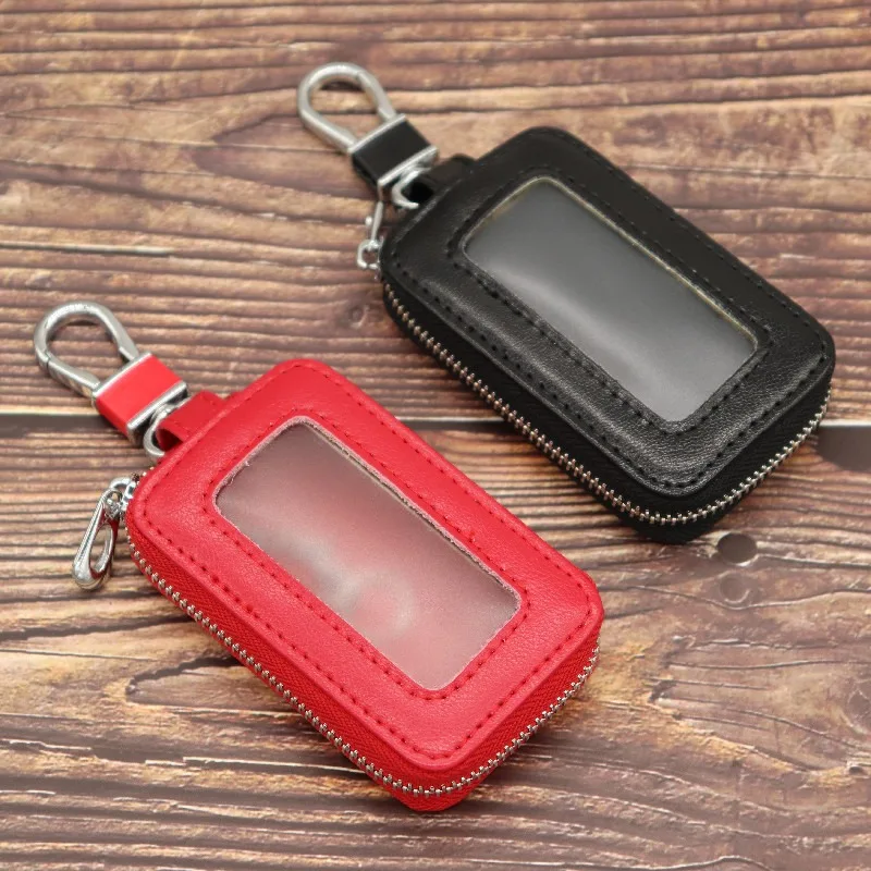 Multifunctional Large Capacity Cowhide Car Key Bag Universal Remote Key Protective Leather Pouch For Men