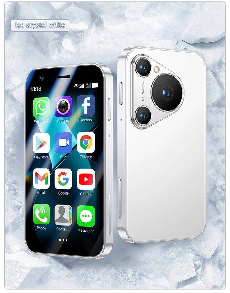 Mini smartphone ONEMYTH P70 Pro Max, telefone pequeno Android de 3,0 polegadas, bateria de 2.000 mAh, cartões SIM duplos