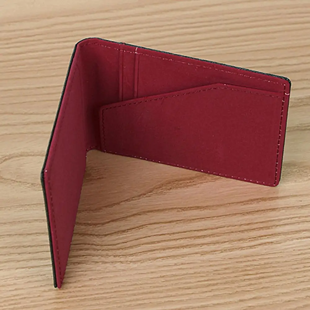 11*7 cm da uomo in ecopelle fermasoldi sottile portafoglio ID porta carte di credito cartella con morsetto per contanti in acciaio inossidabile supporto portatile da donna