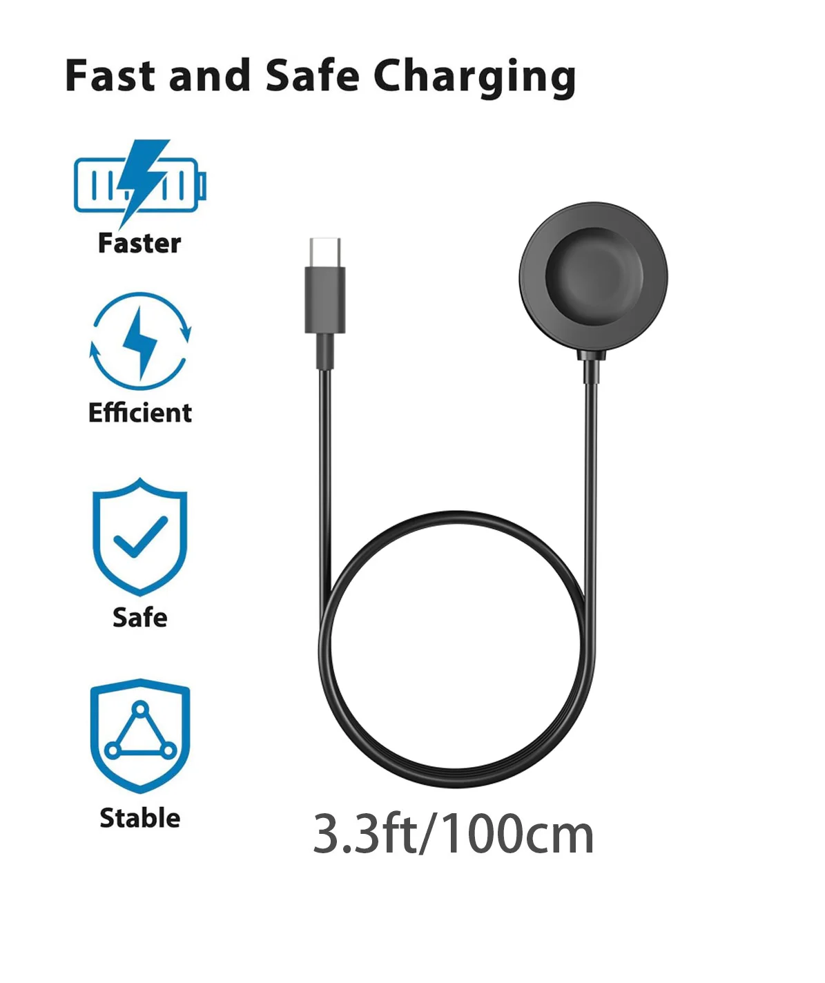 Replacement USB-C Charger for HUAWEI GT5 Pro/GT5/GT4/GT3 Pro/GT3/GT2 Pro (3.3ft/100cm)