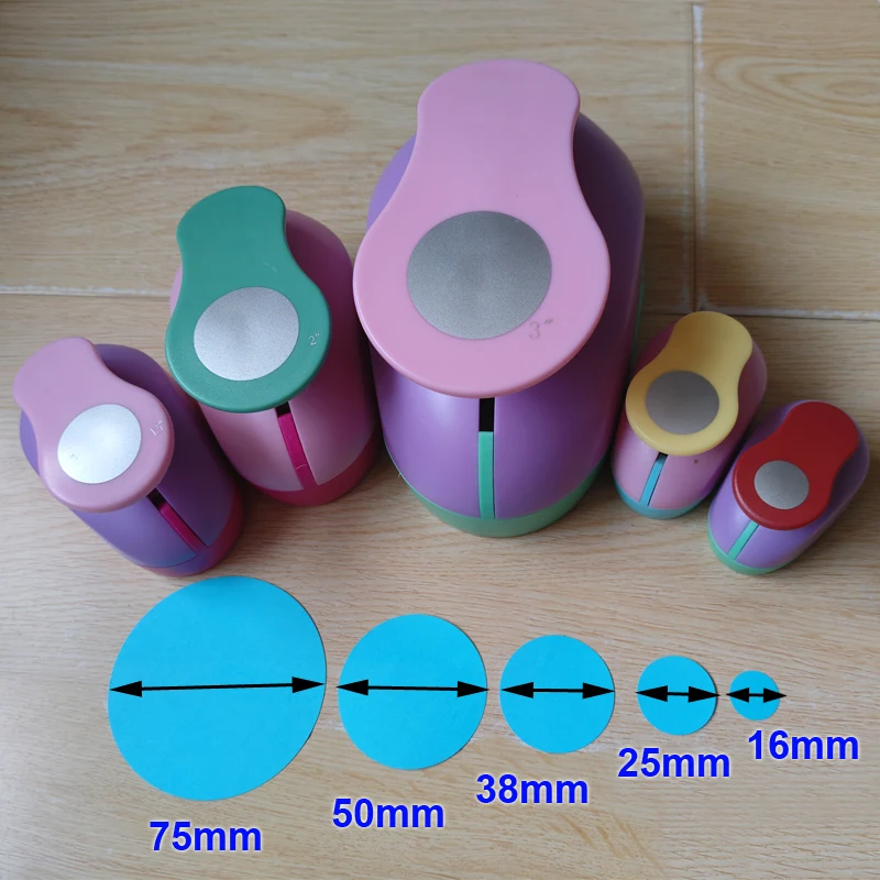 75mm 50mm 38mm 25mm 16mm 8mm Round Circle Hole Punch Craft Paper Cutter Scrapbooking School Puncher EVA Cutting Machine