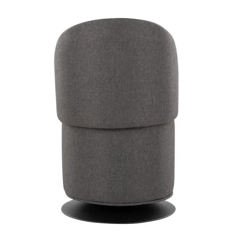 كرسي دوار معاصر مصنوع من المعدن الأسود والقماش الفحمي #4