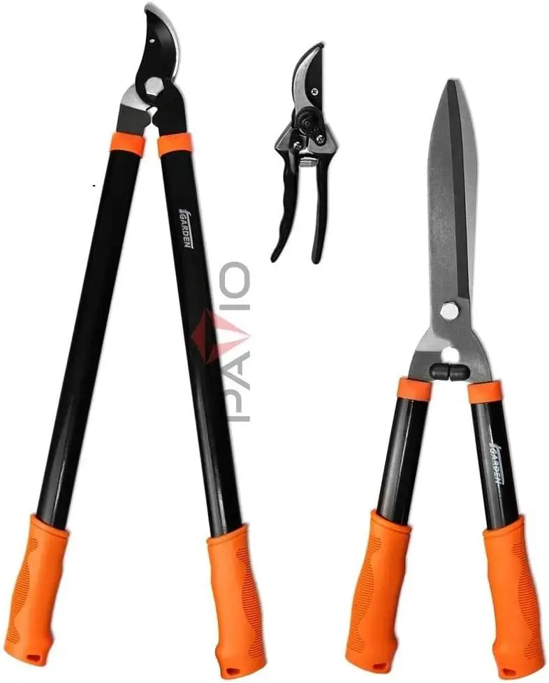 

Paradise 3 Piece Garden Tools, Tree & Shrub Care Set With Pruner, Lopper And Hedge Shear For Yard Lawn Indoor Outdoor Gardening