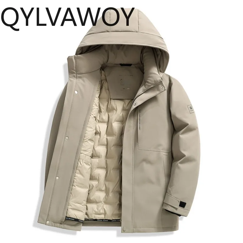 

QYLVAWOY Goose Down Mens Winter Jackets 2026 New Thicken Puffer Jacket Man Warm Coat Detachable Inner Lining Doudoune Hommes