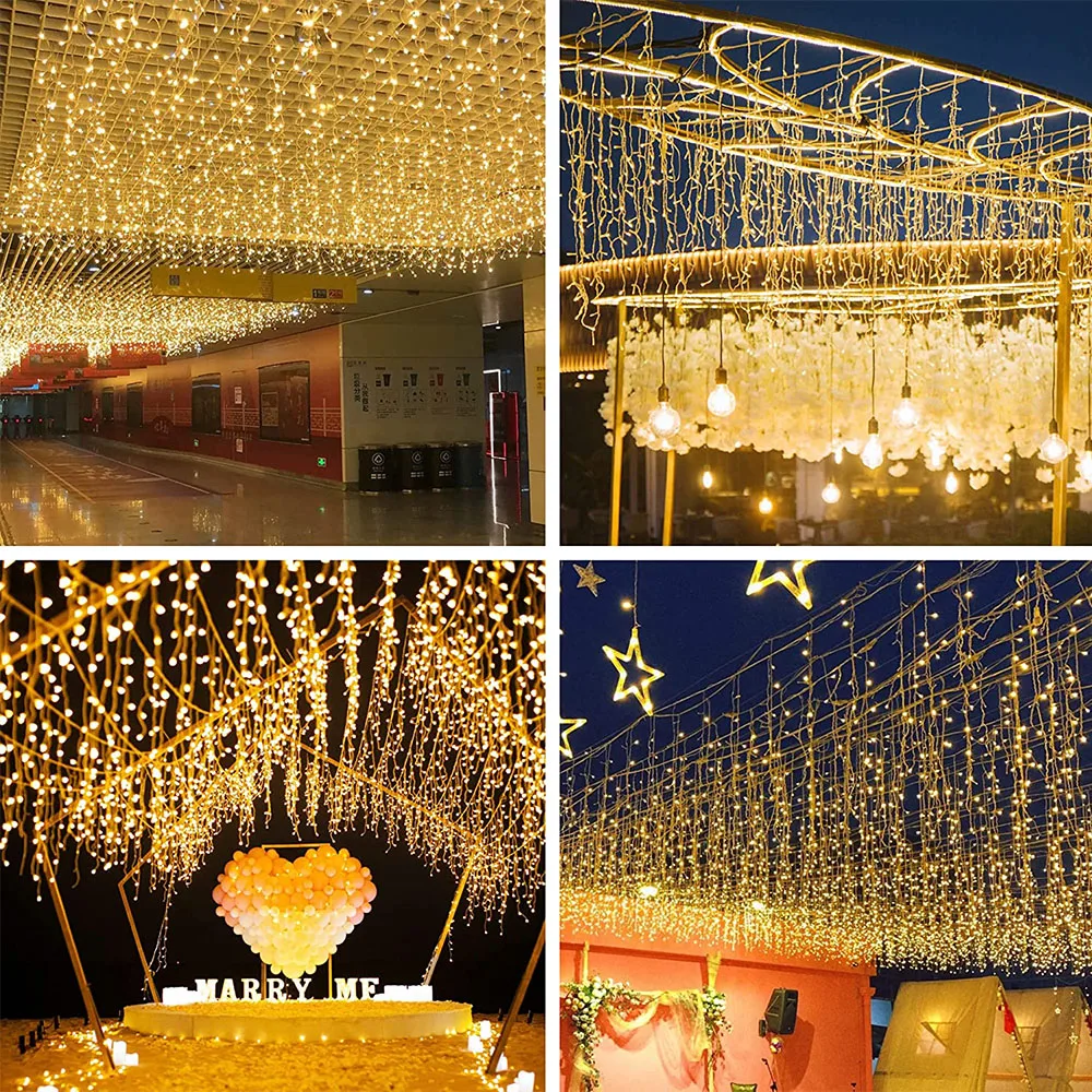 3M-80M Curtain Garland String Lights Aid EID Mubarak Ramadan Decoration for Home 2025 Islam Muslim Arabic Party Wedding Decor