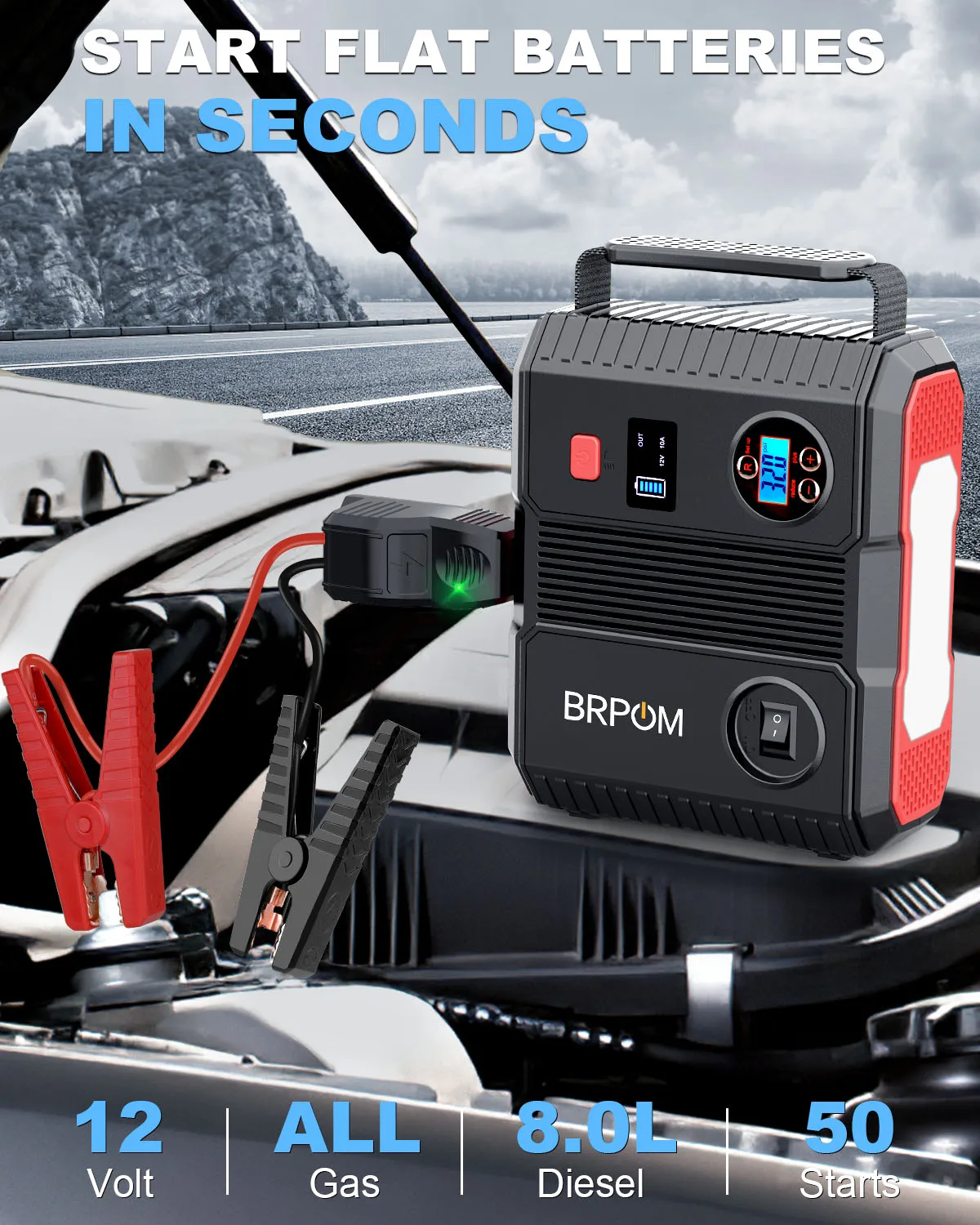 4 In 1 Car Jump Starter Air Compressor 3000A Portable Power Bank 24000mAh Car Battery Charger Booster Starting Device