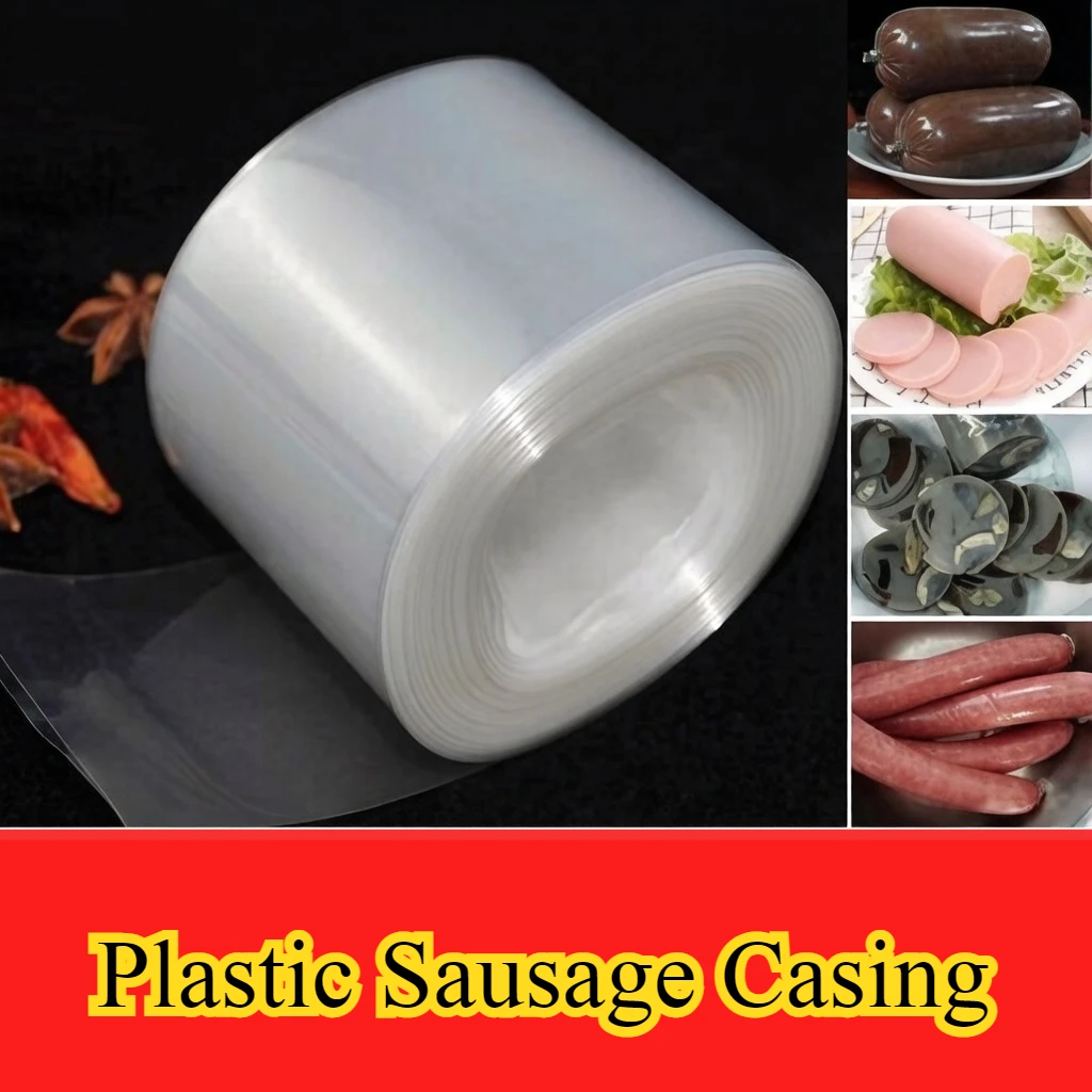 1/5/10 Meters Width 50mm Tranperant Plastic Sausage Casing Meat Packing Tools for Meat Grinder Machine Kitchen Tools
