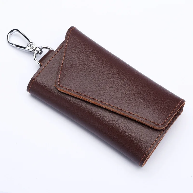 Car Home Key Organizer Leather Soft Buckle Ultra-thin Large Capacity Card Holder Casual Coin Purse Men And Women Wallet Keychain