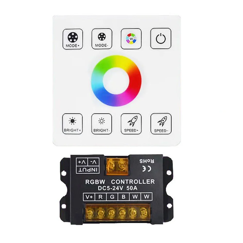 DC5V-24V LED Strip Light Dimmer Glass Wall Switch RF Touch Panel 30A High-power Controller With Power-off Storage Power Tool