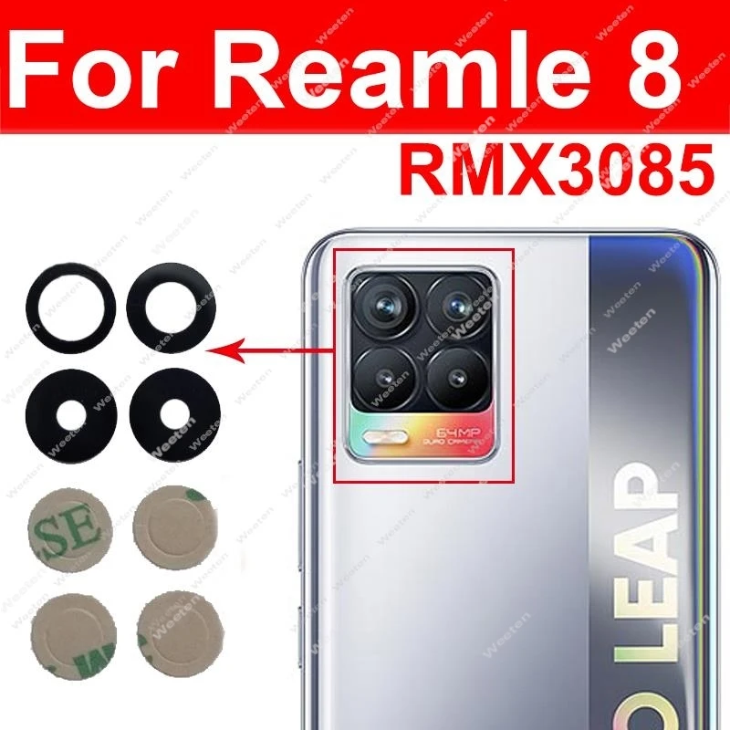 Rear Camera Glass Lens For OPPO Realme 8 8Pro 8i 4G 5G Back Camera Lens with Sticker Replacement Parts