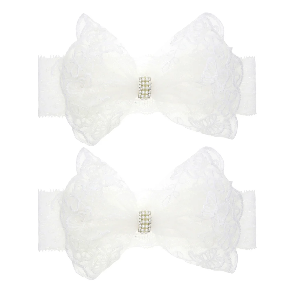 

2Pcs Butterfly Knot Headbands for Baby Girls Lace Bow Hair Accessories Cute Infant Girl Headband for Birthday Wedding Party