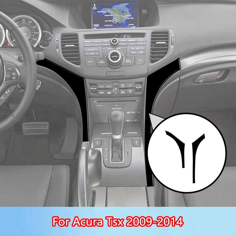 Center Console Sides Brand New ABS Gloss Black Stickers For Acura Tsx 2009 2010 2011 2012 2013 2014 Car Interior Accessories