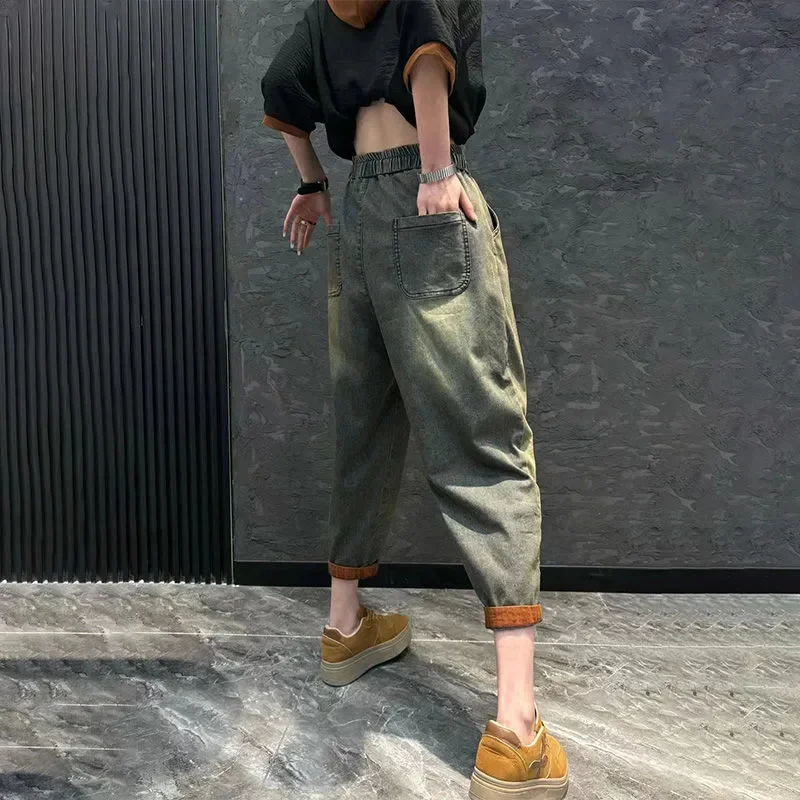 Jeans Set Women Denim Pants Two Piece Set 2025 New Loose Plus size Casual Suit Female Fashion Hooded Printed Jeans Sets - Image 5