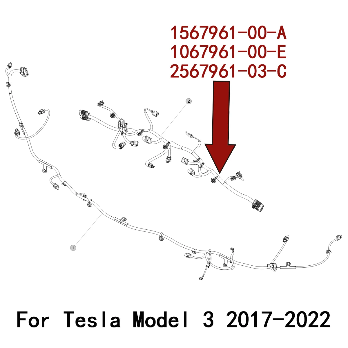 New For Tesla Model 3 2017‑2022 Air Conditioning Wiring Harness OEM 1567961-00-A 156796100A 1567961 00 A 1067961-00-E 1067961