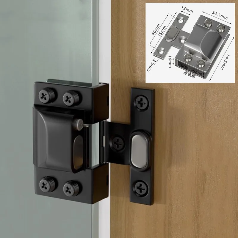 Non-perforated Glass Hinges High-quality Stainless Steel Glass Door Hinge Cupboard Display Cabinet Door Clamp Furniture Hardware image 3