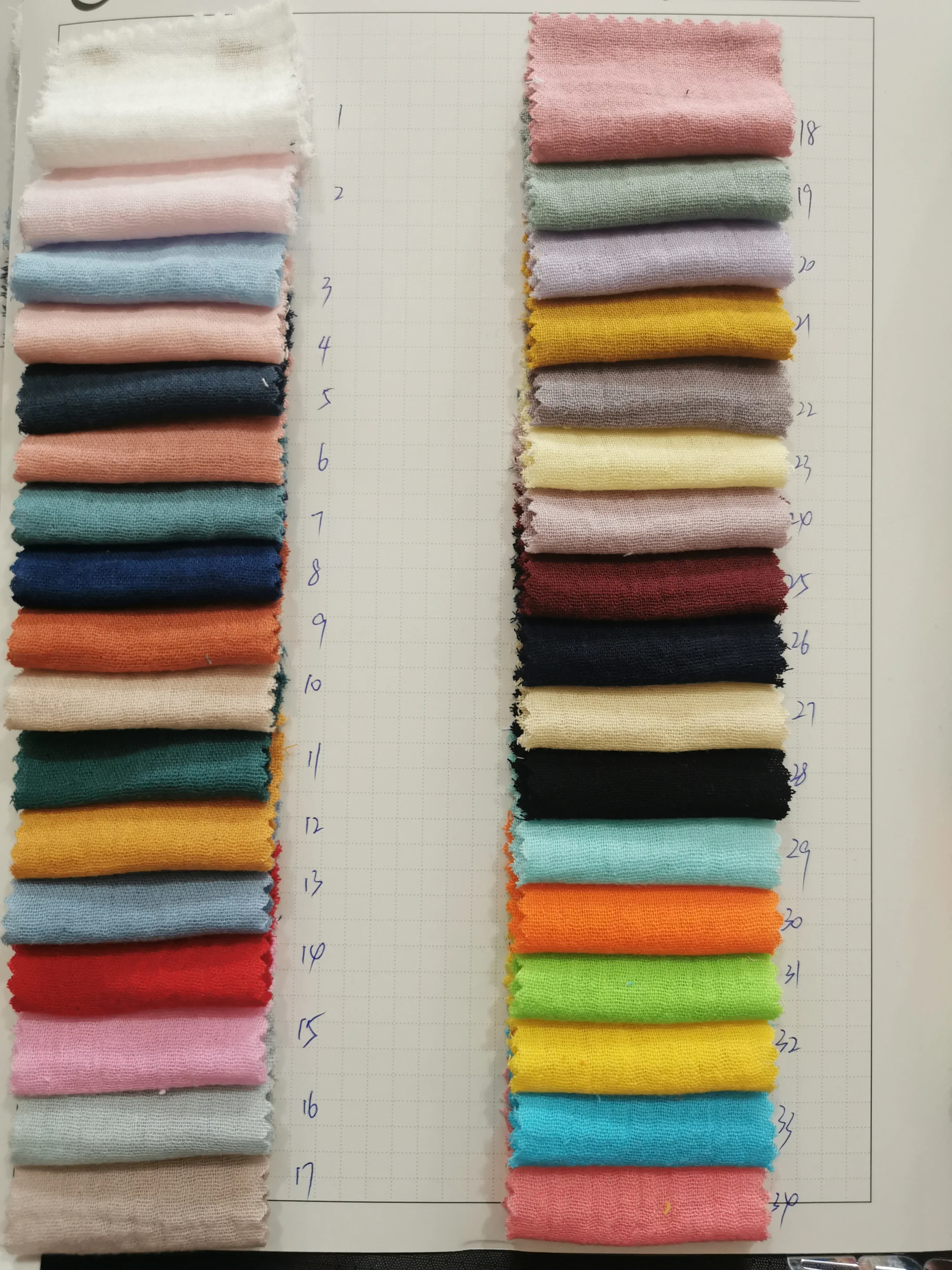 2 Meter Natural 100% Cotton Double Gauze Fabric 135 Cm  Width 125 Gsm Baby Clothes For Sample Testing CD03B