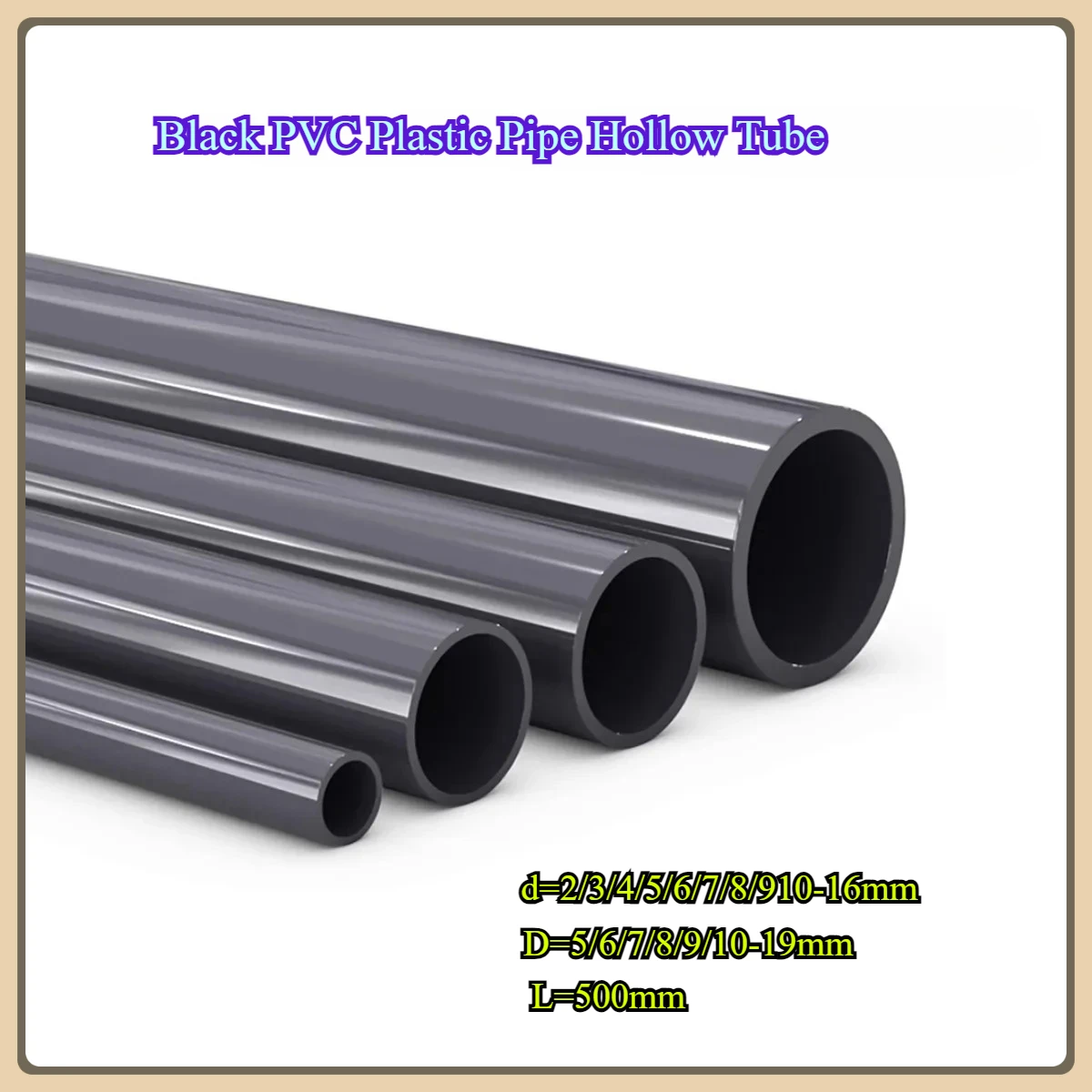 

Black PVC Plastic Pipe Hollow Tube/Fish Tank Aquarium Garden Irrigation Watering Accessories Outer Diameter 5-20mm