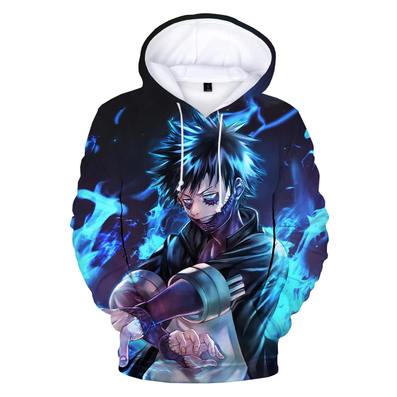 Men's My Hero Academia Pulôver, Dabi, Capuz, estampa 3D, Casual Anime Streetwear, Moletons, Filmes