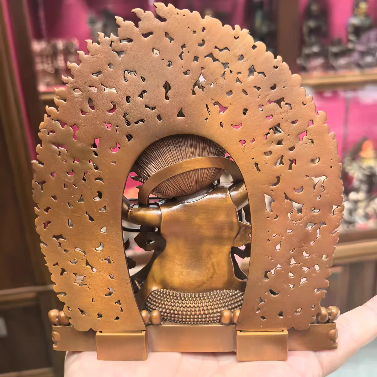 Rahula Dharma Protector/Lahula Dharma Protector/Rahula 15cm red Copper Buddha Statue