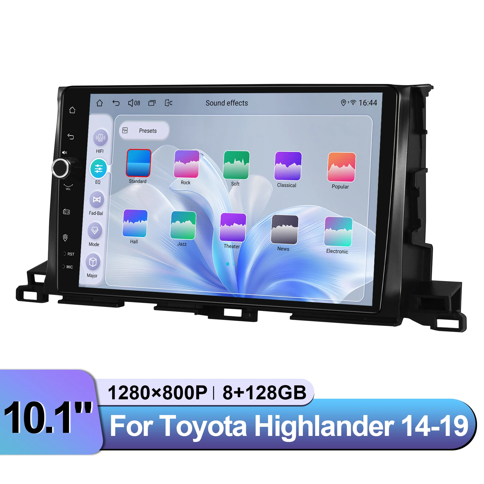 Toyota Highlander 2014-2018のカーステレオヘッドユニットをお楽しみください、最新のAndroid 12、GPSナビゲーションシステム、プラグとプレイ、10.1インチ