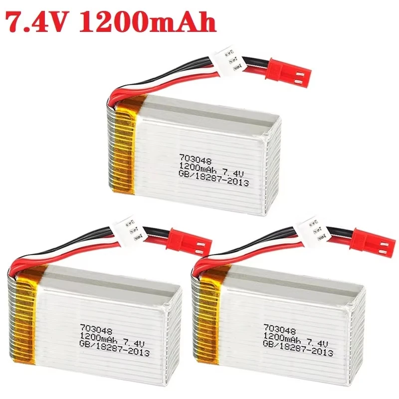 7,4V 2S 1200mAh 703048 Lipo-Akku-Ladegerät-Set für MJXRC X600 Upgrade 7,4V 1000mAh 25C für Ferngesteuerte Spielzeugteile