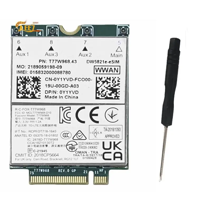 module-e-sim-4g-lte-aee7-t77w968-dw5821e-cat16-1gbps-fdd-lte-tdd-lte-kit-de-module-de-carte-e-sim-4g-pour-dell-5420-5424-7424-7400