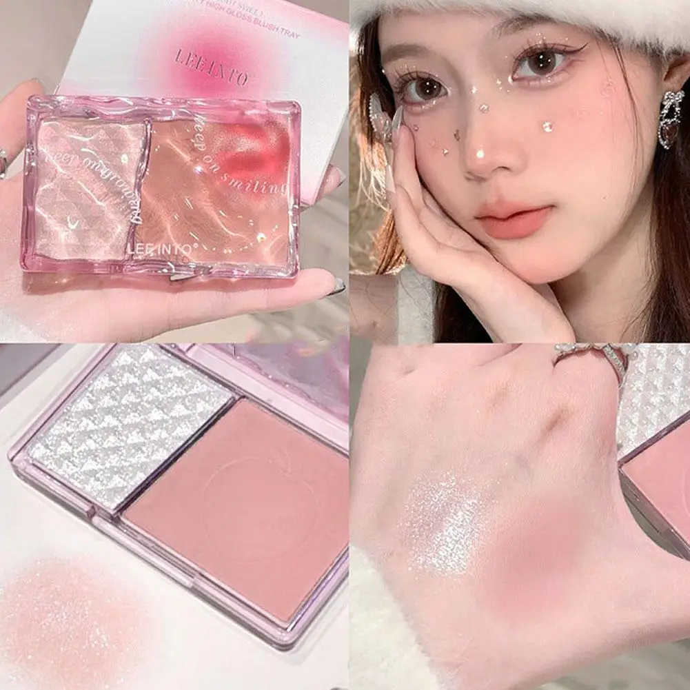 Double-Color Blush Highlighter Maquiagem, Clareamento, Contorno Tridimensional, Face Matte, Shadow Press, Paleta de Pó